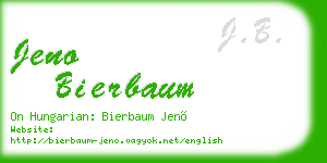 jeno bierbaum business card